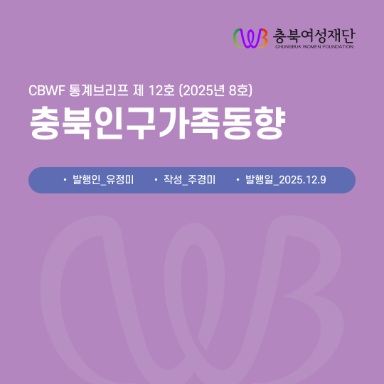 CBWF 통계브리프 제12호 충북인구가족동향